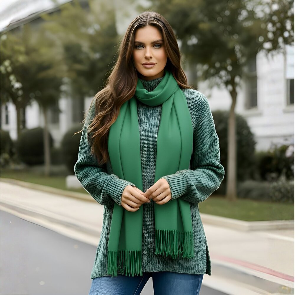 Oussum Women's Winter Viscose Scarf Fringe for Casual Gifts Wear